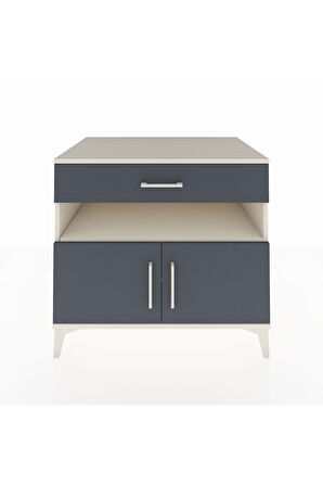 Kronos Şifonyer 2 Raflı Tek Çekmeceli 2 Kapaklı 88x59x80 Aytaşı-Antrasit