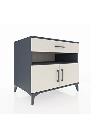 Kronos Şifonyer 2 Raflı Tek Çekmeceli 2 Kapaklı 88x59x80 Antrasit-Aytaşı