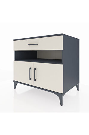 Kronos Şifonyer 2 Raflı Tek Çekmeceli 2 Kapaklı 88x59x80 Antrasit-Aytaşı