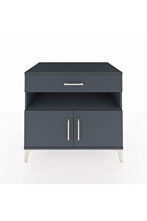 Kronos Şifonyer 2 Raflı Tek Çekmeceli 2 Kapaklı 88x59x80 Antrasit-Antrasit