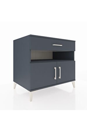 Kronos Şifonyer 2 Raflı Tek Çekmeceli 2 Kapaklı 88x59x80 Antrasit-Antrasit