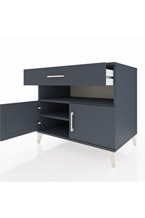 Kronos Şifonyer 2 Raflı Tek Çekmeceli 2 Kapaklı 88x59x80 Antrasit-Antrasit