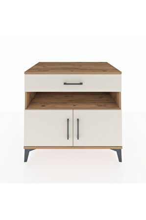 Kronos Şifonyer 2 Raflı Tek Çekmeceli 2 Kapaklı 88x59x80 Çam-Aytaşı