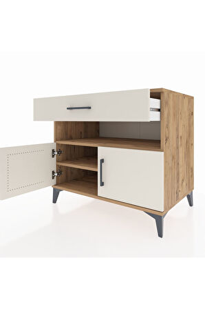 Kronos Şifonyer 2 Raflı Tek Çekmeceli 2 Kapaklı 88x59x80 Çam-Aytaşı