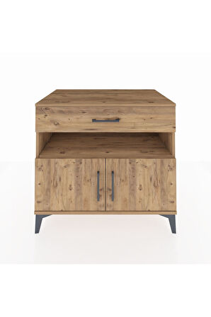 Kronos Şifonyer 2 Raflı Tek Çekmeceli 2 Kapaklı 88x59x80 Çam-Çam