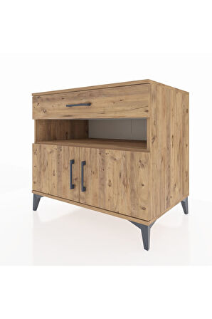 Kronos Şifonyer 2 Raflı Tek Çekmeceli 2 Kapaklı 88x59x80 Çam-Çam