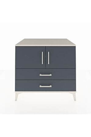 Kronos Şifonyer 2 Raflı 2 Çekmeceli 2 Kapaklı 88x59x80 Aytaşı-Antrasit