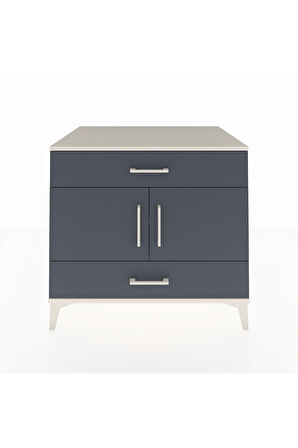 Kronos Şifonyer 2 Raflı 2 Çekmeceli 2 Kapaklı 88x59x80 Aytaşı-Antrasit