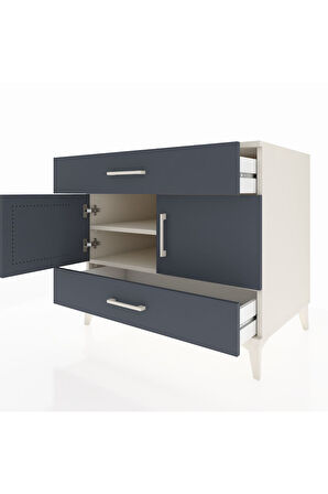 Kronos Şifonyer 2 Raflı 2 Çekmeceli 2 Kapaklı 88x59x80 Aytaşı-Antrasit