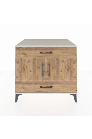 Kronos Şifonyer 2 Raflı 2 Çekmeceli 2 Kapaklı 88x59x80 Aytaşı-Çam