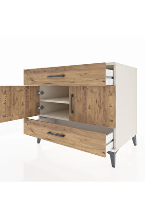 Kronos Şifonyer 2 Raflı 2 Çekmeceli 2 Kapaklı 88x59x80 Aytaşı-Çam
