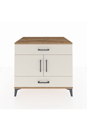 Kronos Şifonyer 2 Raflı 2 Çekmeceli 2 Kapaklı 88x59x80 Çam-Aytaşı