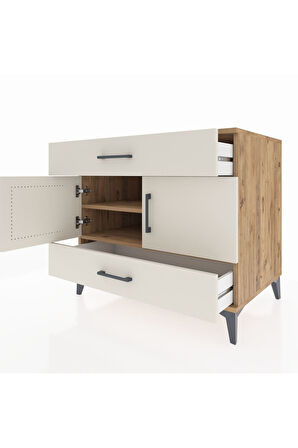 Kronos Şifonyer 2 Raflı 2 Çekmeceli 2 Kapaklı 88x59x80 Çam-Aytaşı