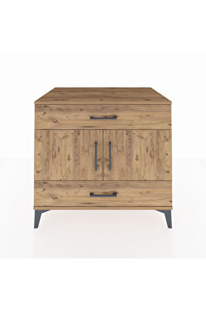 Kronos Şifonyer 2 Raflı 2 Çekmeceli 2 Kapaklı 88x59x80 Çam-Çam