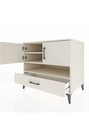 Kronos Şifonyer 3 Raflı Tek Çekmeceli 2 Kapaklı 88x59x80 Aytaşı-Aytaşı