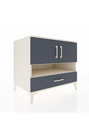 Kronos Şifonyer 3 Raflı Tek Çekmeceli 2 Kapaklı 88x59x80 Aytaşı-Antrasit