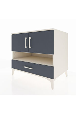 Kronos Şifonyer 3 Raflı Tek Çekmeceli 2 Kapaklı 88x59x80 Aytaşı-Antrasit