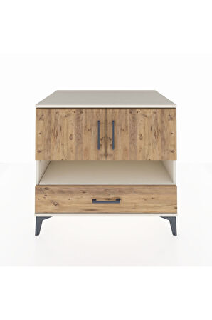 Kronos Şifonyer 3 Raflı Tek Çekmeceli 2 Kapaklı 88x59x80 Aytaşı-Çam