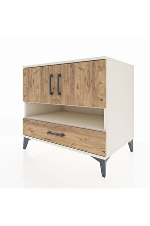 Kronos Şifonyer 3 Raflı Tek Çekmeceli 2 Kapaklı 88x59x80 Aytaşı-Çam