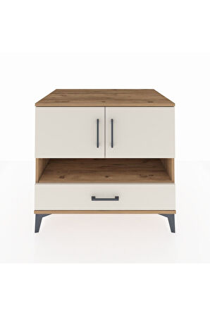 Kronos Şifonyer 3 Raflı Tek Çekmeceli 2 Kapaklı 88x59x80 Çam-Aytaşı