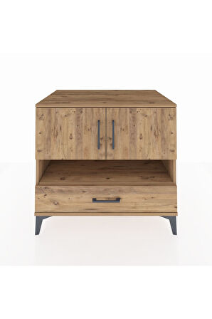 Kronos Şifonyer 3 Raflı Tek Çekmeceli 2 Kapaklı 88x59x80 Çam-Çam