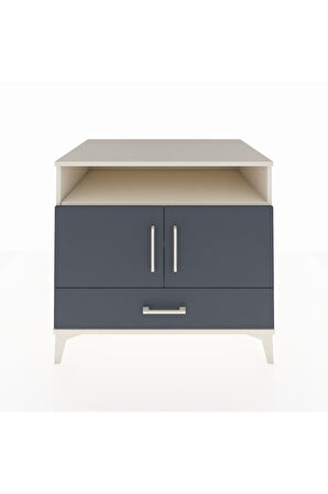 Kronos Şifonyer 3 Raflı Tek Çekmeceli 2 Kapaklı 88x59x80 Aytaşı-Antrasit