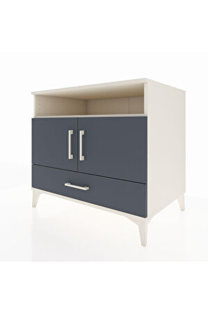 Kronos Şifonyer 3 Raflı Tek Çekmeceli 2 Kapaklı 88x59x80 Aytaşı-Antrasit