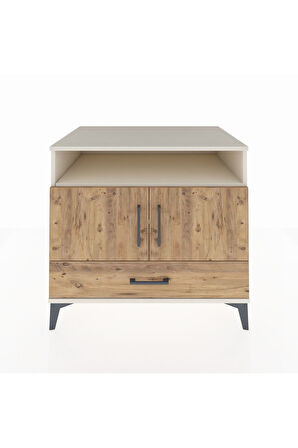 Kronos Şifonyer 3 Raflı Tek Çekmeceli 2 Kapaklı 88x59x80 Aytaşı-Çam