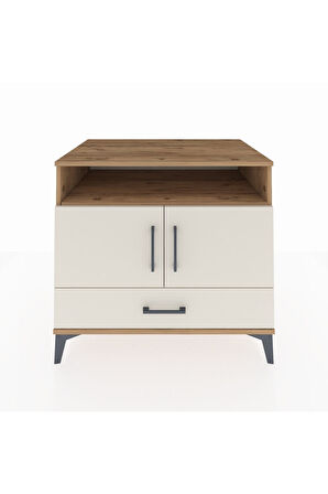 Kronos Şifonyer 3 Raflı Tek Çekmeceli 2 Kapaklı 88x59x80 Çam-Aytaşı