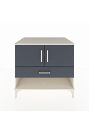 Kronos Şifonyer 2 Raflı Tek Çekmeceli 2 Kapaklı 88x59x80 Aytaşı-Antrasit