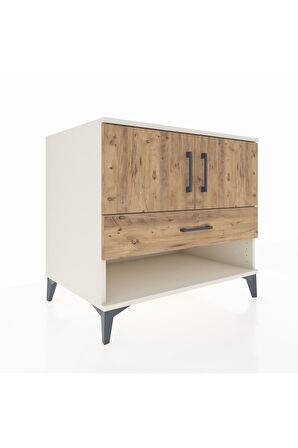 Kronos Şifonyer 2 Raflı Tek Çekmeceli 2 Kapaklı 88x59x80 Aytaşı-Çam