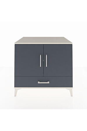 Kronos Şifonyer 2 Raflı Tek Çekmeceli 2 Kapaklı 88x59x80 Aytaşı-Antrasit