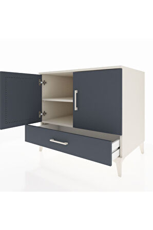 Kronos Şifonyer 2 Raflı Tek Çekmeceli 2 Kapaklı 88x59x80 Aytaşı-Antrasit