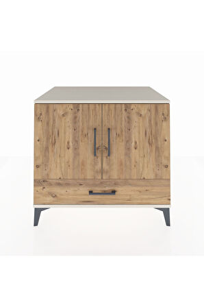 Kronos Şifonyer 2 Raflı Tek Çekmeceli 2 Kapaklı 88x59x80 Aytaşı-Çam