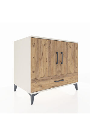 Kronos Şifonyer 2 Raflı Tek Çekmeceli 2 Kapaklı 88x59x80 Aytaşı-Çam