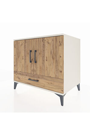 Kronos Şifonyer 2 Raflı Tek Çekmeceli 2 Kapaklı 88x59x80 Aytaşı-Çam