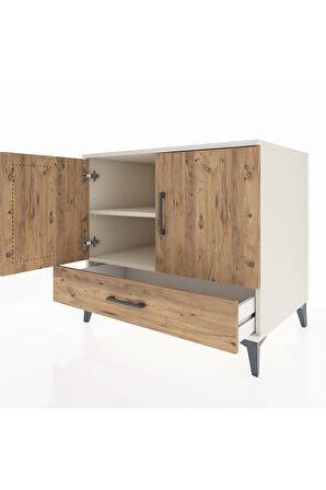 Kronos Şifonyer 2 Raflı Tek Çekmeceli 2 Kapaklı 88x59x80 Aytaşı-Çam