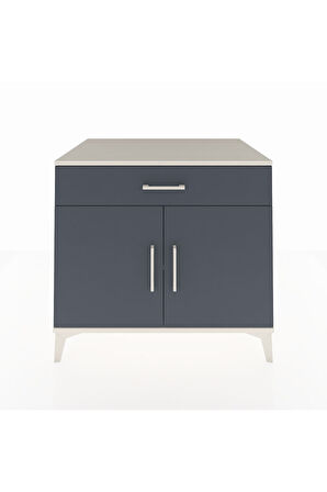 Kronos Şifonyer Tek Raflı Tek Çekmeceli 2 Kapaklı 88x59x80 Aytaşı-Antrasit