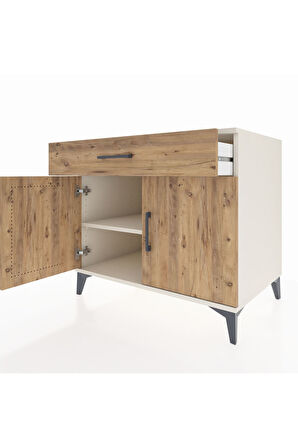 Kronos Şifonyer Tek Raflı Tek Çekmeceli 2 Kapaklı 88x59x80 Aytaşı-Çam