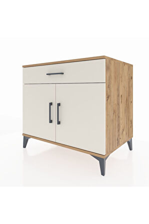 Kronos Şifonyer Tek Raflı Tek Çekmeceli 2 Kapaklı 88x59x80 Çam-Aytaşı