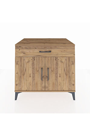 Kronos Şifonyer Tek Raflı Tek Çekmeceli 2 Kapaklı 88x59x80 Çam-Çam