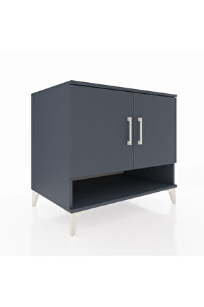 Kronos Şifonyer 2 Raflı 2 Kapaklı 88x59x80 Antrasit-Antrasit