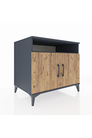 Kronos Şifonyer 2 Raflı 2 Kapaklı 88x59x80 Antrasit-Çam