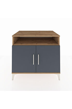 Kronos Şifonyer 2 Raflı 2 Kapaklı 88x59x80 Çam-Antrasit