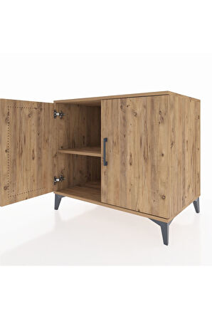 Kronos Şifonyer Tek Raflı 2 Kapaklı 88x59x80 Çam-Çam