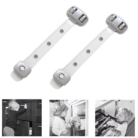 Microcase Sert Plastik Kendinden Yapışkanlı Çok Amaçlı Buzdolabı Raf Çekmece Dolap Kapı Çekmece Kilidi  Çocuk Kilidi- BEYAZ AL5021 2 Adet