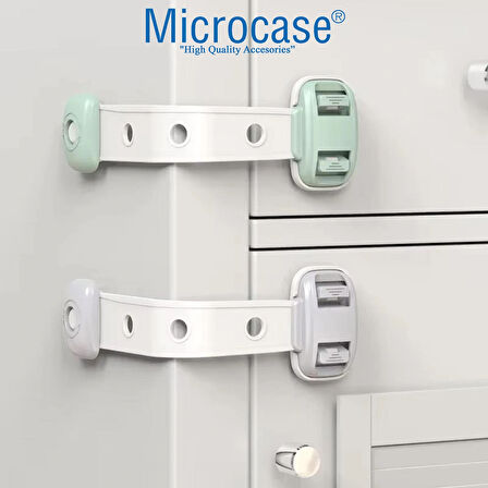 Microcase Sert Plastik Kendinden Yapışkanlı Çok Amaçlı Buzdolabı Raf Çekmece Dolap Kapı Çekmece Kilidi  Çocuk Kilidi- BEYAZ AL5021 2 Adet