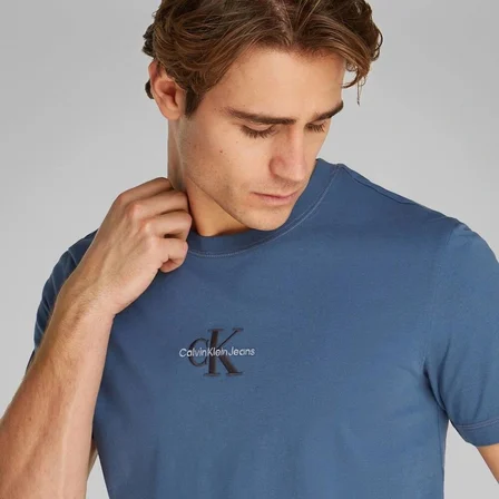 Calvin Klein Mavi Erkek T-Shirt J30J325649CK1 MONOLOGO TEE