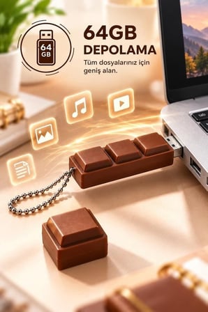 Özel Seri Taşınabilir Öğrenci Aksesuar USB Flash Bellek 64GB USB02 Kahverengi