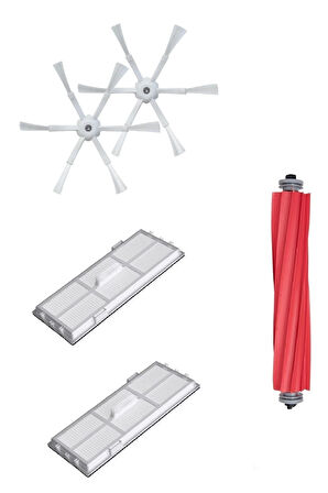 Roborock S7 Pro S7 Ultra S7 Max Uyumlu 6 Kollu Yan Fırça Hepa Filtre Seti